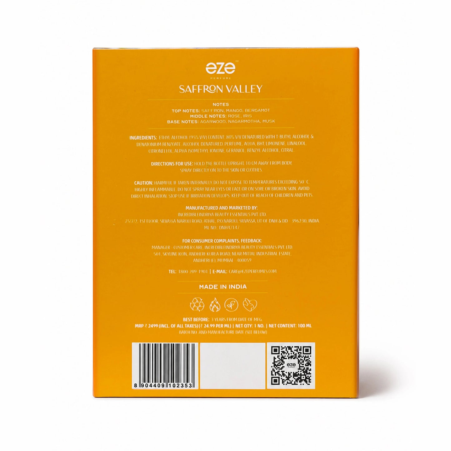 SAFFRON VALLEY Eze Perfume