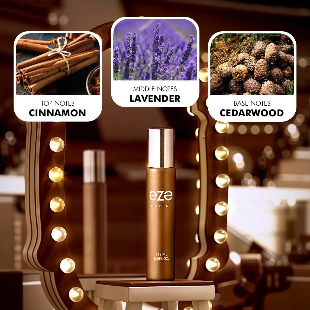 EZE MAGIC Men Perfume 18ml – Spiced Amber & Vanilla Depth – Eze