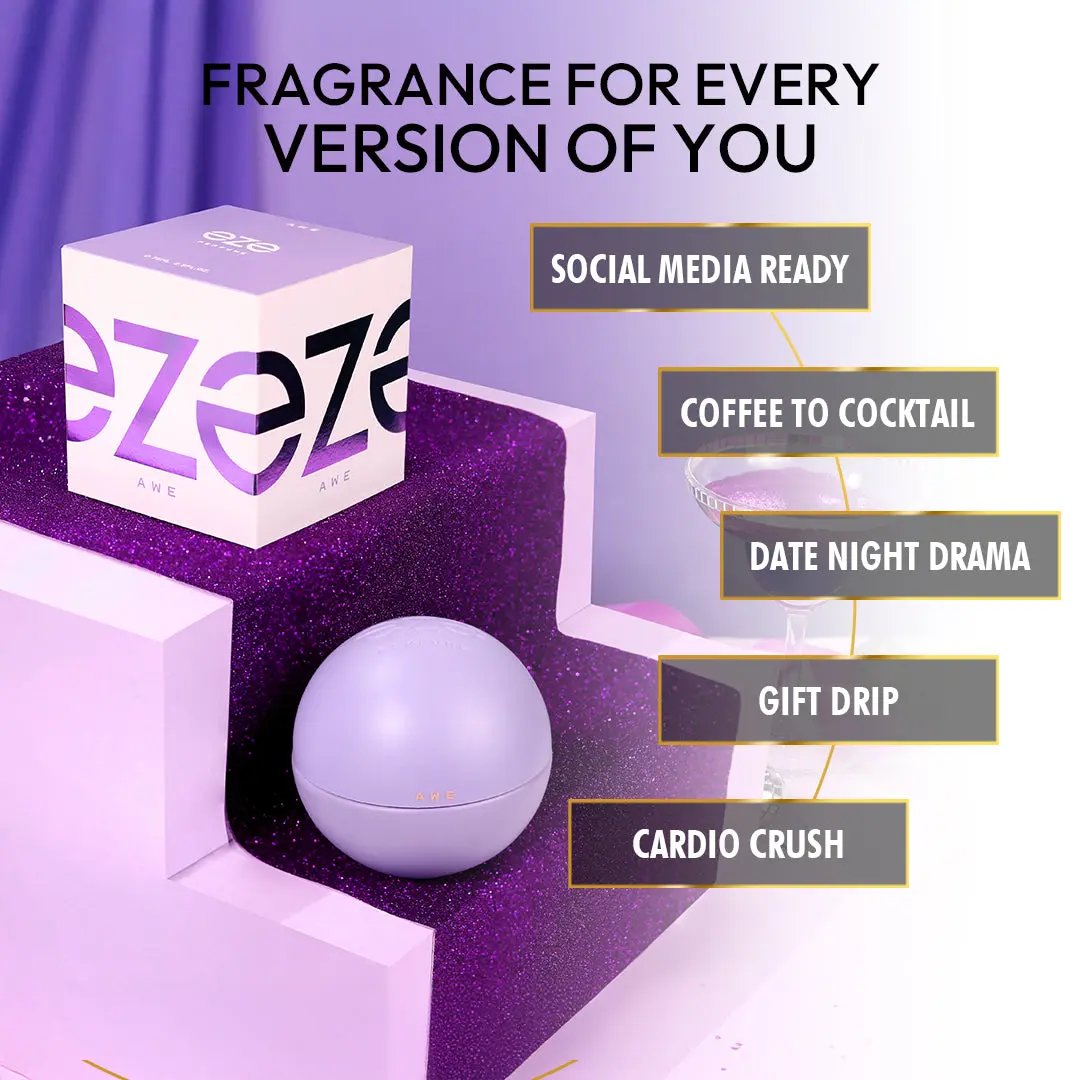 EZE Awe Perfume for Women – Grapefruit, Vetiver & Ylang Ylang